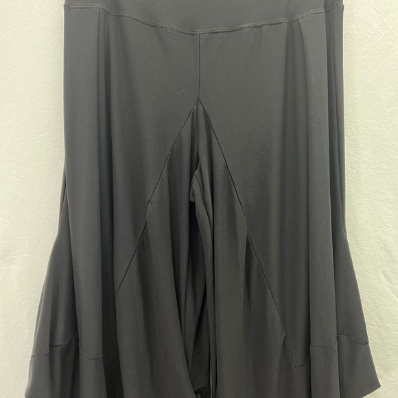 John Mark Pants Medium Black Gaucho Culotes Wide Leg High Waist Comfort Stretch - Picture 3 of 15